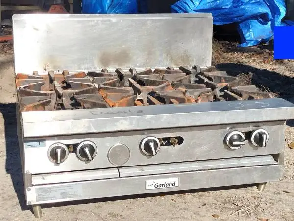36 Garland 6 Burner Counter Top Range - Propane Gas - 6 Burner