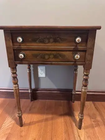 Hitchcock Maple 2 Drawer Table