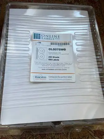 4.62 CD / DVD Labels - White Gloss Inkjet - Product OL5075WG
