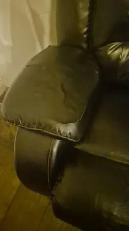 Black Leather Reclining Sofa and Loveseat