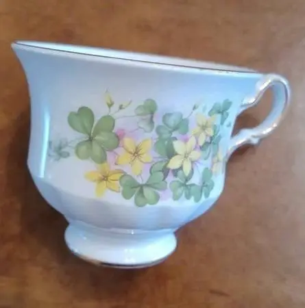 QUEEN ANN CUP FROM ENGLAND Shamrock Floral Bone China England