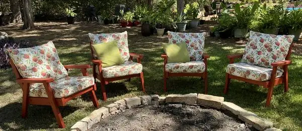 Wood Patio Chairs & cushions, High Quality, 4