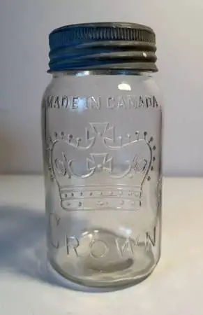 CROWN MADE IN CANADA QUART Mason Canning Jar w/ Crown Insert and Band