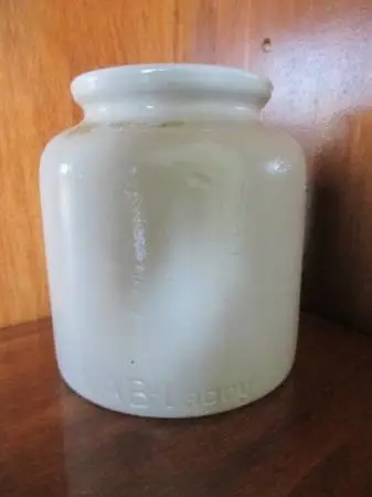 FRENCH MUSTARD LAB-Lagny 4.50x4 French Mustard Stoneware Crock Jar