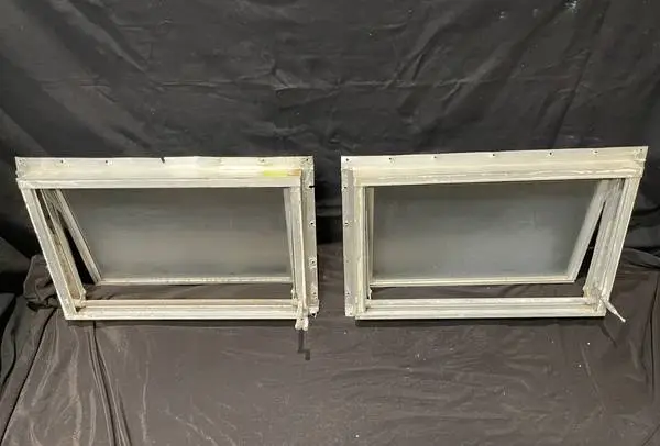 SALE! (2) Small Vintage Alum. RV Awning Windows $35 each!