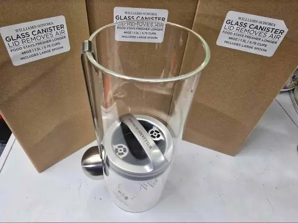Williams Sonoma Glass Canister 3 Pack Bundle