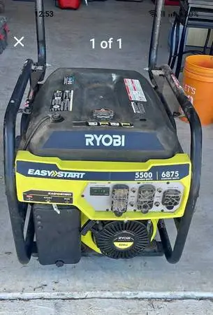 Ryobi  generator 5500 running watts 6875 starting walk 420 cc