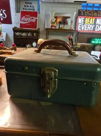 X2  Vintage Metal Tackle Boxes for list price