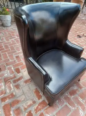 Faux Leather Black Wingback Chair