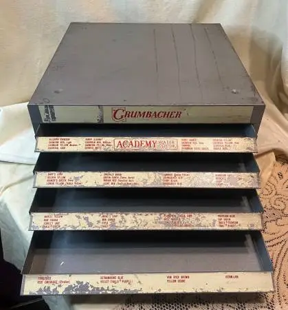 Vintage Grumbacher 4 Drawer Cabinet Display Storage