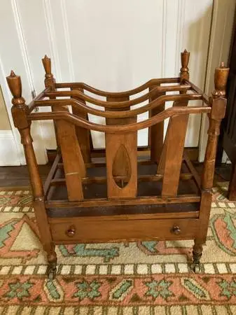 Vintage Wood Magazine Rack