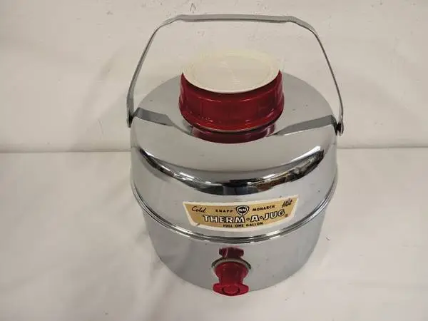 Vintage KNAPP MONARCH Chrome THERM-A-JUG Hot/Cold Insulated Picnic Jug