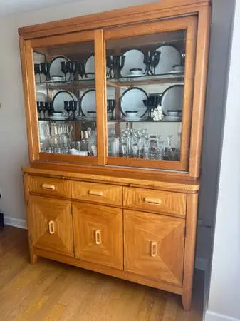 Light Oak China Hutch