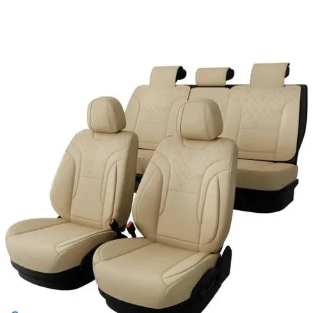 Feinepro Beige Car Seat Covers Full Set - Breathable Faux Leather Brand new - do