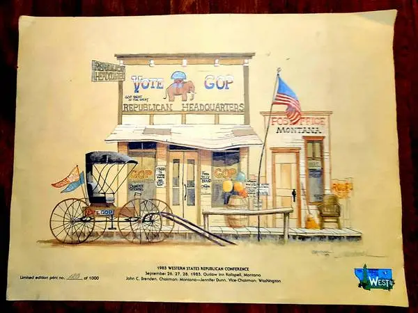 Vintage 1985 Western States Republican Conference Poster