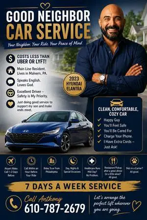 GOOD NEIGHBOR CAR SERVICE – Malvern/Main Line – Affordable Local Rides