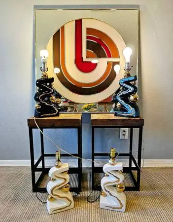 VINTAGE MID-CENTURY ZIG ZAG LAMPS!!