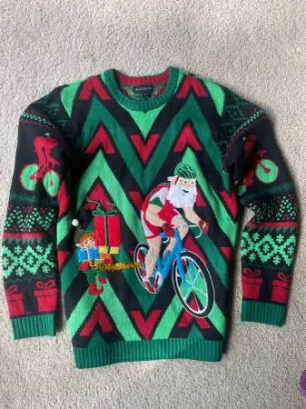Biker Santa christmas sweater - Large size