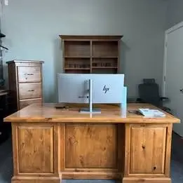 Solid Wood EXECUTIVE STATEMENT Office Set - Desk, Bookcase, Credenza &