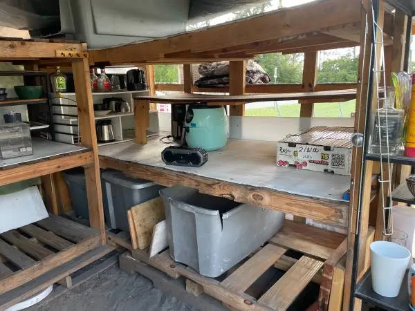 2-Custom Made Shelfs-(1st-99x42x58H,/2nd-67x34x58in high)-Used