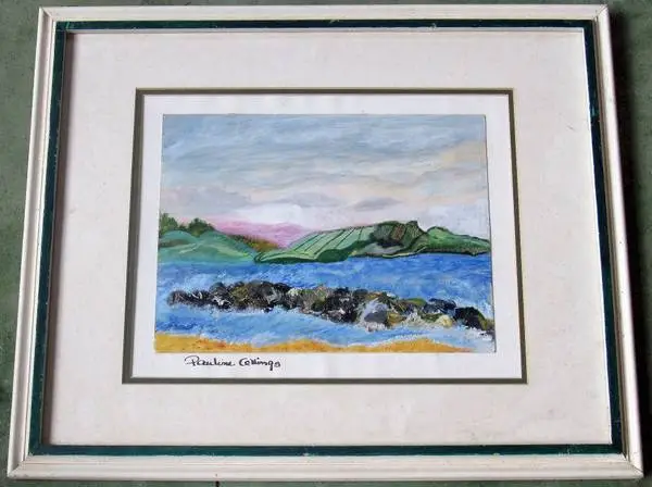 VINTAGE AMERICAN EXPRESSIONIST WATERCOLOR LANDSCAPE PAULINE COLLINGS