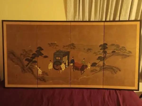 Japanese wall decor 72x36 with mounting brackets