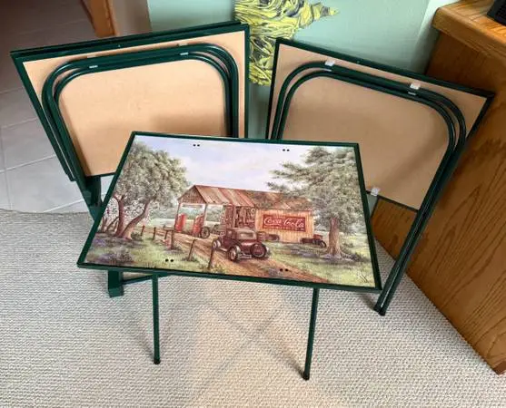 Set of 4 Coca Cola TV Tray Tables