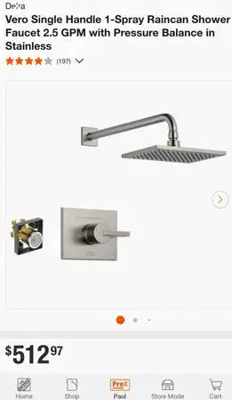 *NEW* Delta Vero Single Handle 1-Spray Raincan Shower Faucet 2.5 GPM w