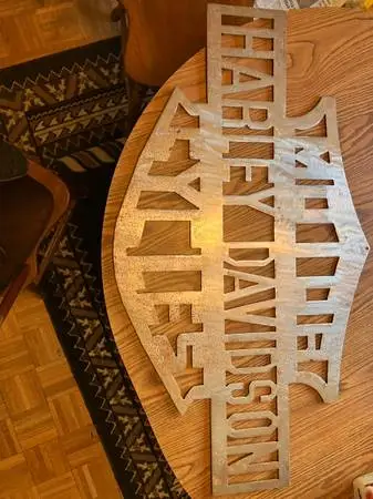 1/8”  thick 24”x48 steel cutout harley davidson wall hanging
