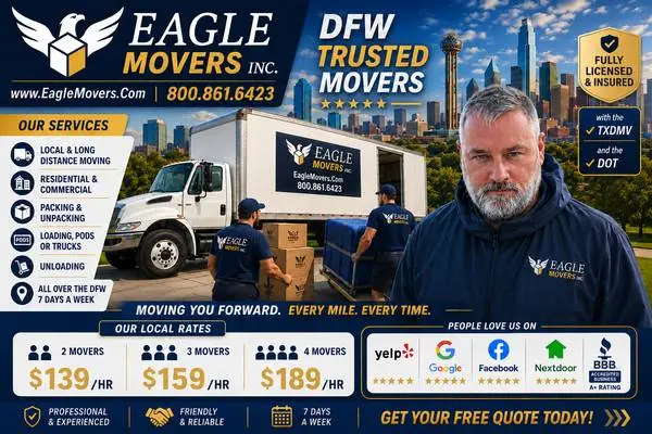 🗽🔴 GUARANTY!! BEST LOCAL MOVERS ALL OVER THE DFW AREA-FULLY LICENCE!