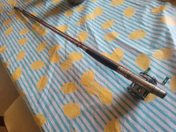 Antique Split Bamboo Fishing Rod & Reel