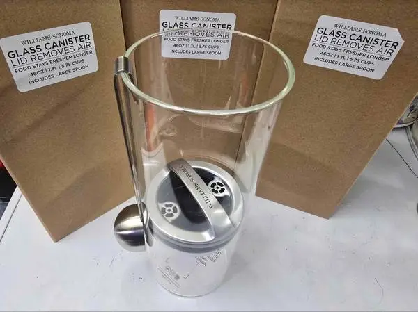 Williams Sonoma Glass Canister 3 Pack Bundle