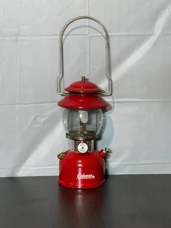 VINTAGE RED COLEMAN WHITE GAS LANTERN 1963