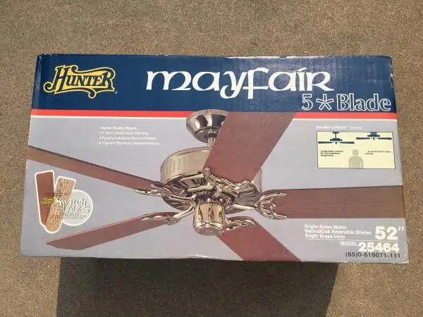 Hunter 52 Mayfair 5 blade ceiling fan  **NEW IN BOX**