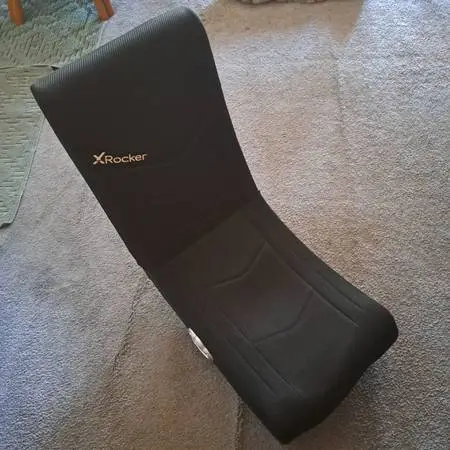 X-rocker Black Mesh Floor Gaming Rocking Chair!