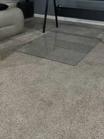 Office Desk Glass Chair Mat, Clear Tempered Glass, 36x42