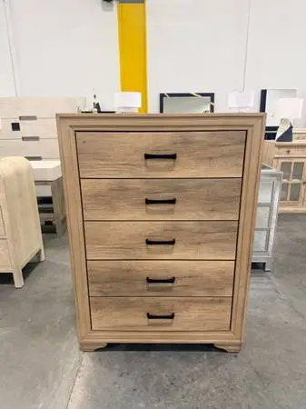 Sand & Stable Eleora 34 W 5 Drawer Dresser Distressed Blonde