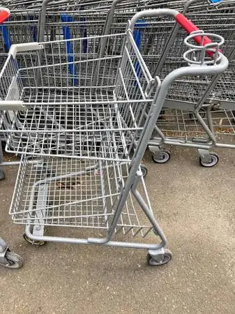 Shopping Carts 2 TIER Double Basket Metal Liquor GROCERY Store Fixture