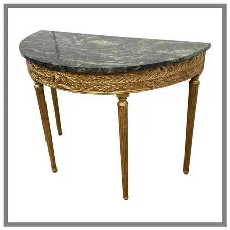 Burton Ching Giltwood Console Table With Marble Top