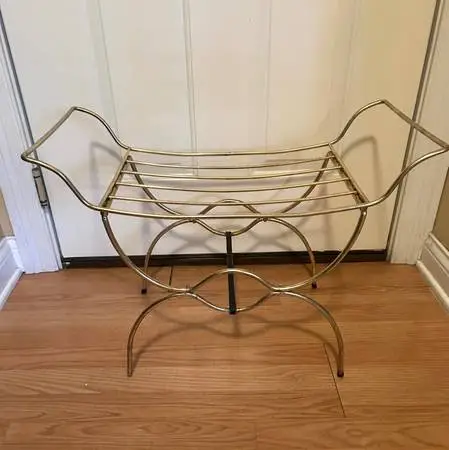 Rare find Vintage Brass bench/stool Hollywood Regency Style