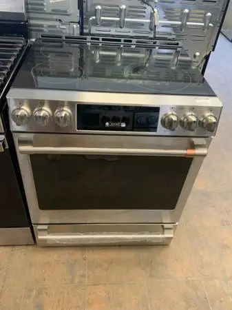**GE CAFE` STAINLESS 30” ELECTRIC SLIDE IN STOVE**ON SALE NOW**