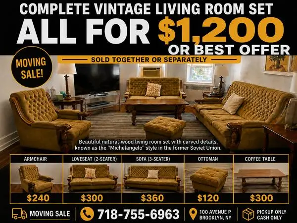 Complete Vintage Living Room Set – Sold Together