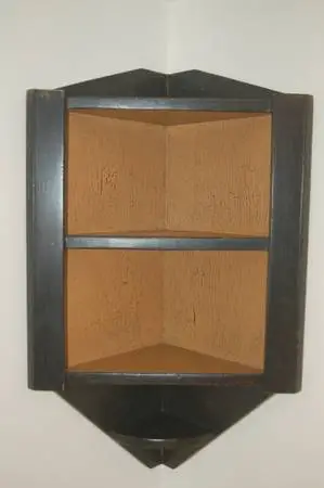 Handmade Reclaimed Deadwood Barn Wood Corner Shelf Display Unit