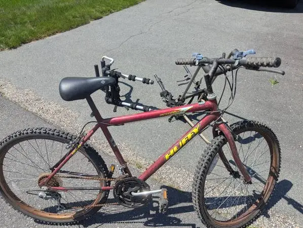 Two Huffy Bikes with bike racks