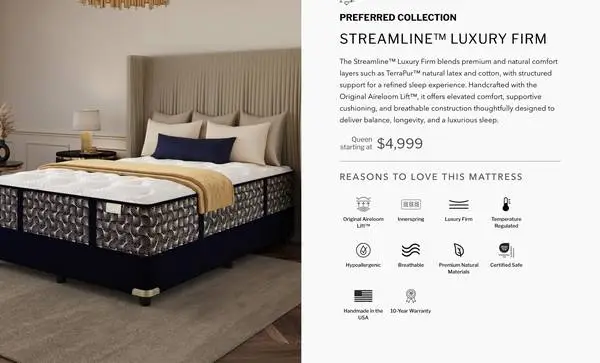 Aireloom Streamline Luxury Firm King Mattress 70% OFF