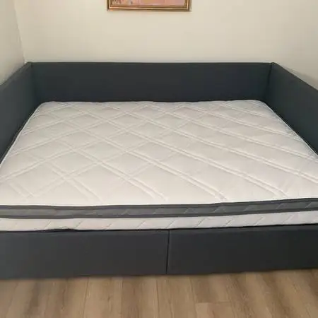 Upholstered Full-Size Day Bed w/Storage Drawers and Mattress