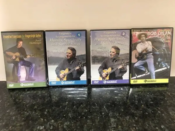 GUITAR LESSONS, FINGERSTYLE, LIKE NEW, 4 DVDS