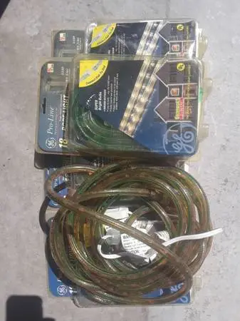 Lot of 5 GE Proline 18 foot rope lights