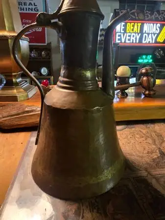 15 tall Hammered Brass kettle