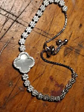 Sterling, CZ and Mother of Pearl bracelet: new